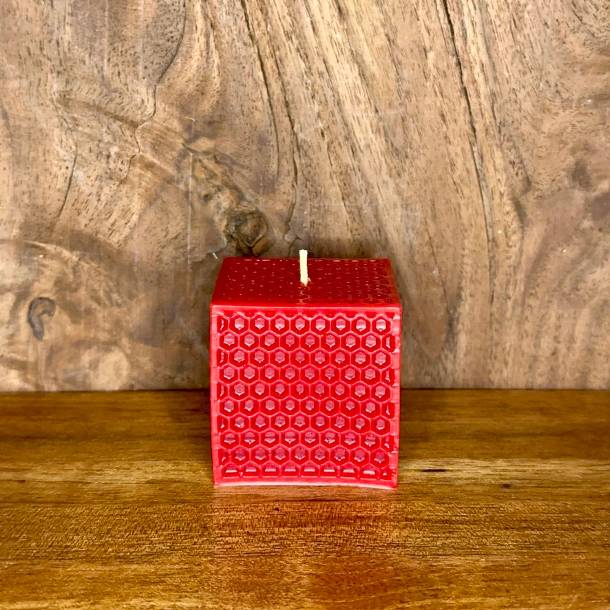 Beeswax Hexagon Cube Candle