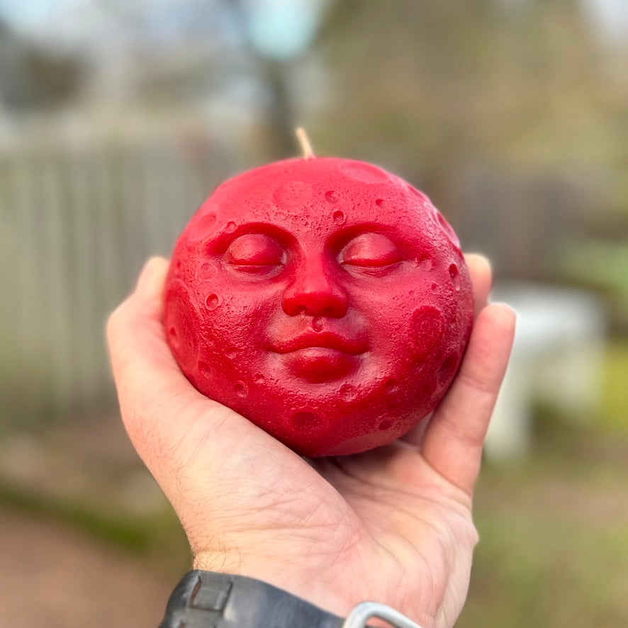 XL Sleeping Moon Beeswax Candle