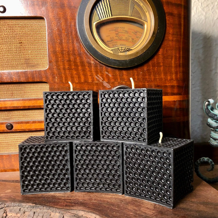 Beeswax Hexagon Cube Candle