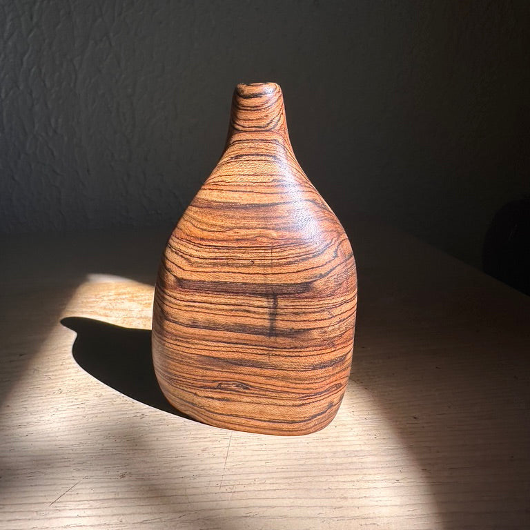 Hand Carved Brazilian Rosewood Bud Vase #1