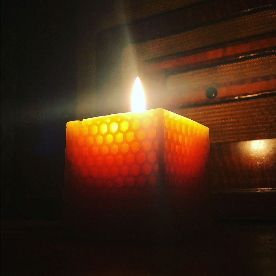 Beeswax Hexagon Cube Candle