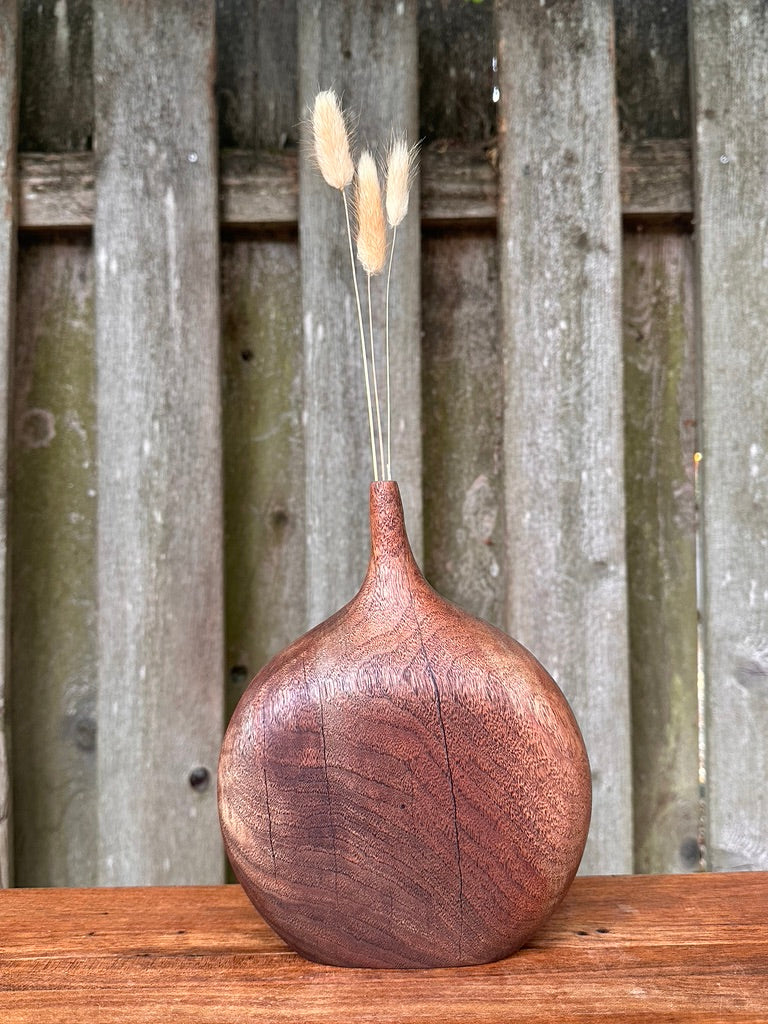Hand Carved Black Walnut Bud Vase #6