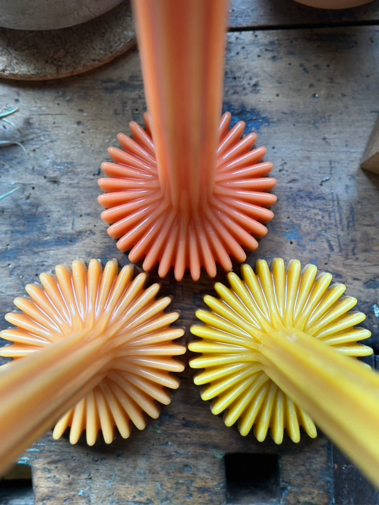 Ridged Taper Beeswax Candle