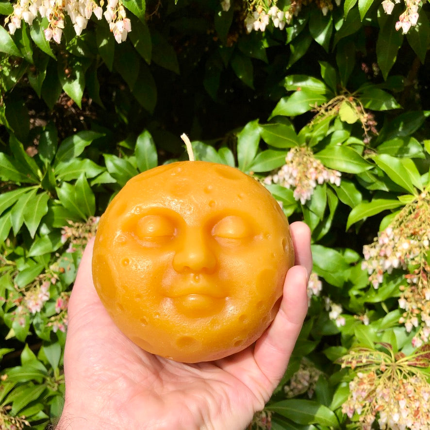 XL Sleeping Moon Beeswax Candle