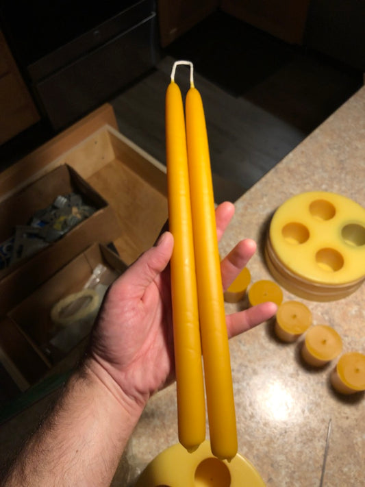 Hand Dipped Beeswax Taper Set