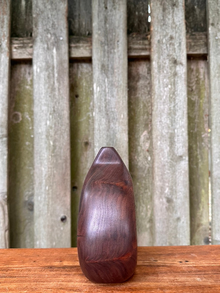 Hand Carved Black Walnut Bud Vase #7