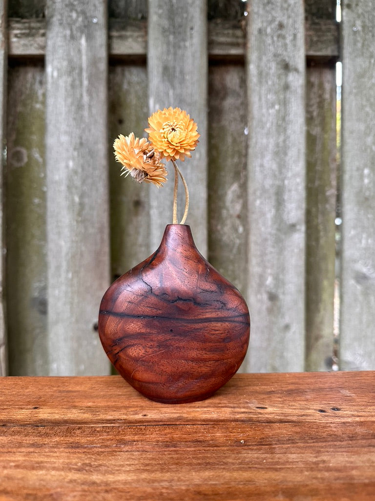 Hand Carved Black Walnut Bud Vase #5