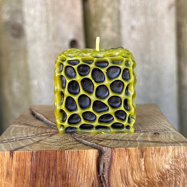 Two-Tone Honeycomb Cube Candle