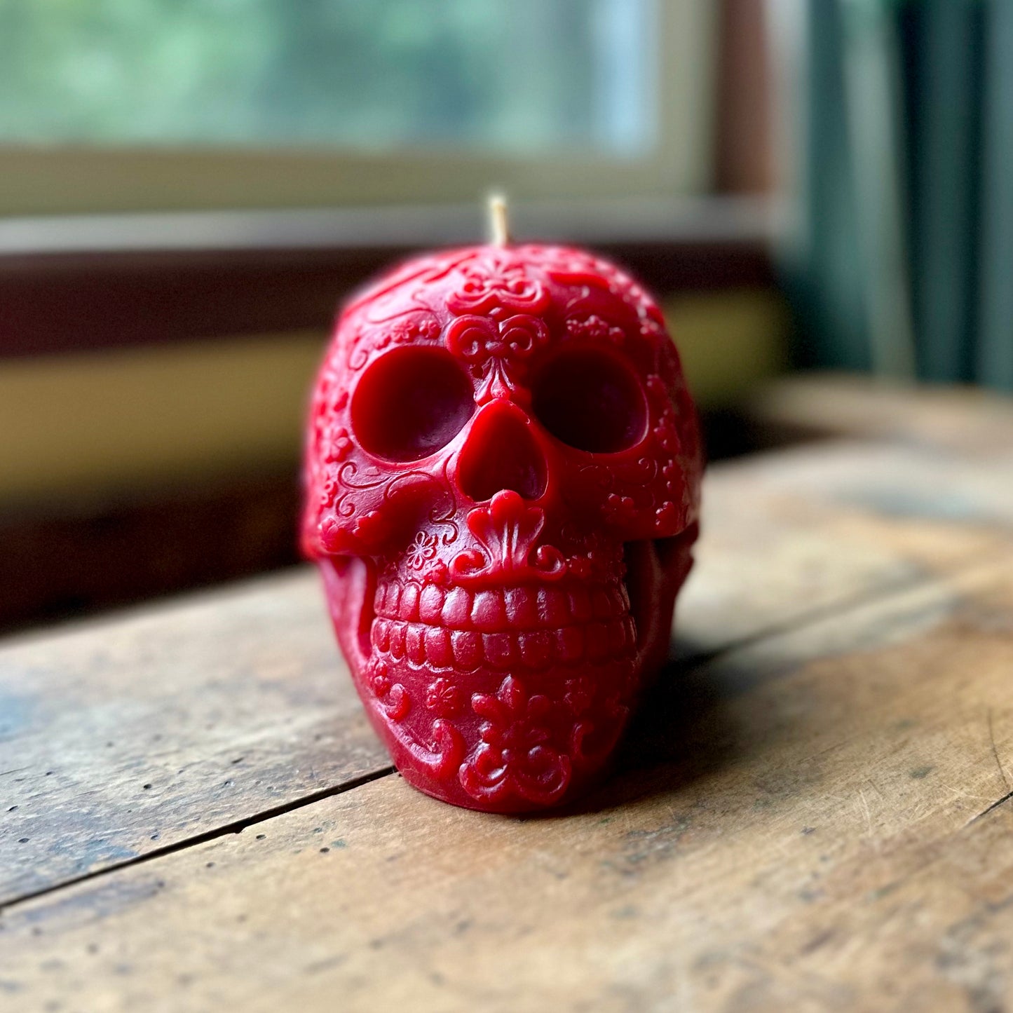 Beeswax Sugar Skull Candle