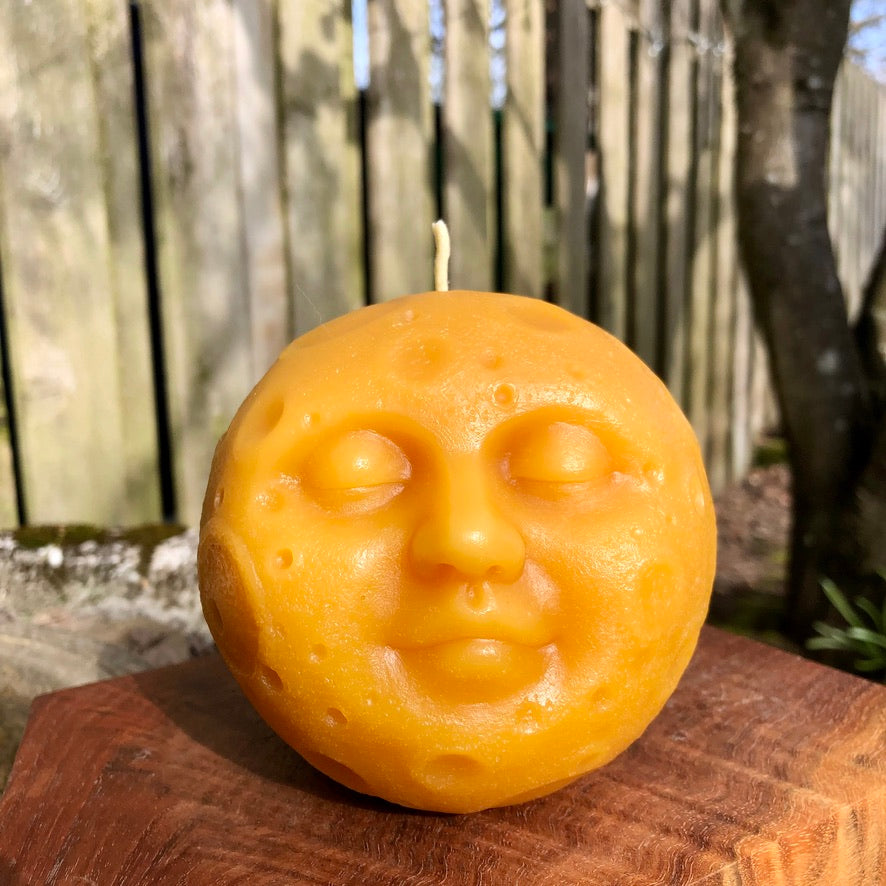 XL Sleeping Moon Beeswax Candle