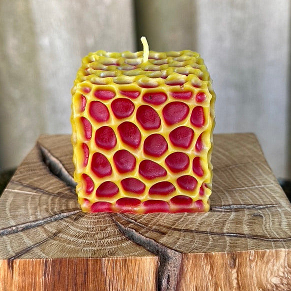 Two-Tone Honeycomb Cube Candle
