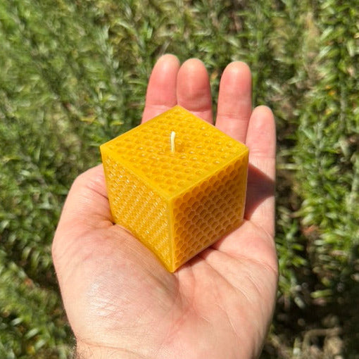 Beeswax Hexagon Cube Candle