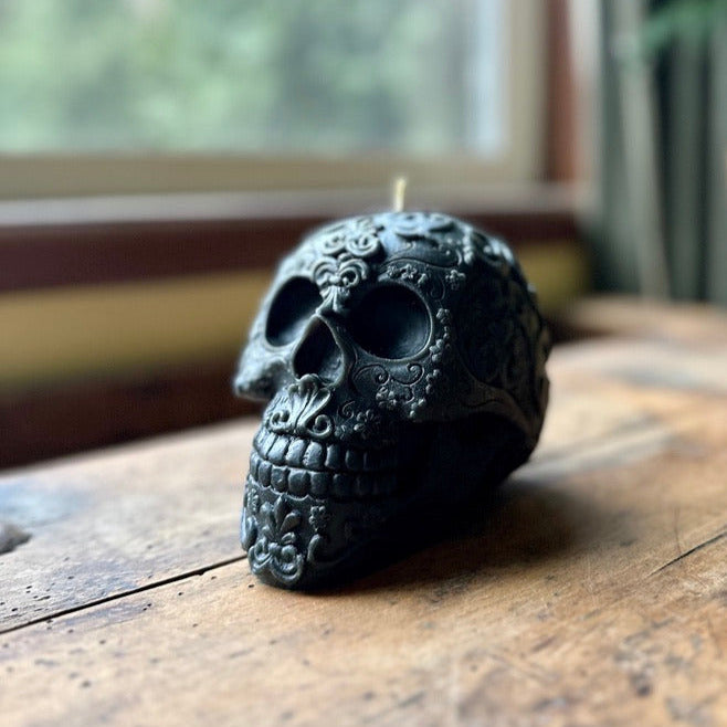 Beeswax Sugar Skull Candle