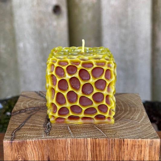 Two-Tone Honeycomb Cube Candle