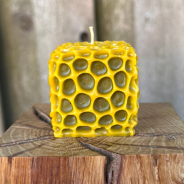 Two-Tone Honeycomb Cube Candle