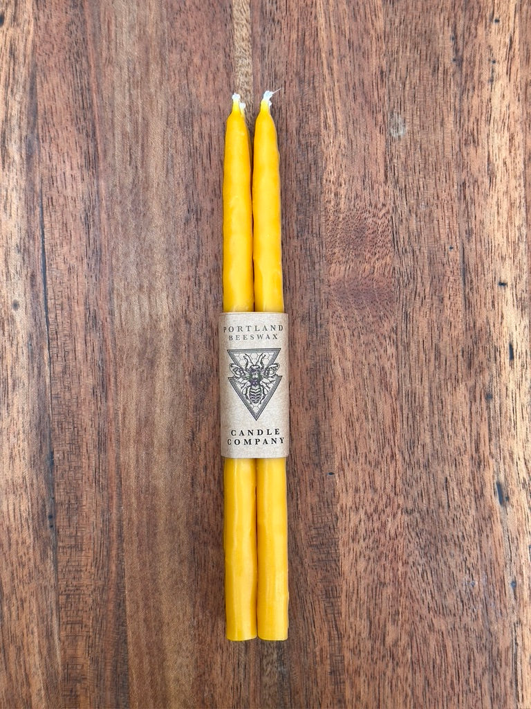 Hand-Dipped Beeswax Altar Tapers — Set of 4
