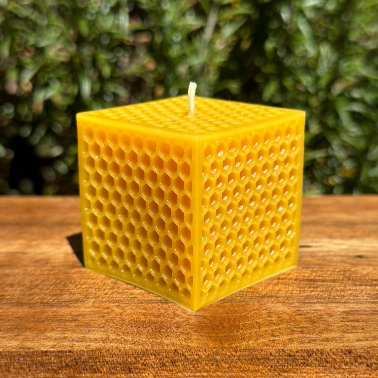 Beeswax Hexagon Cube Candle