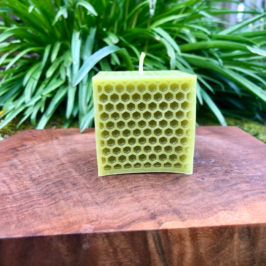 Beeswax Hexagon Cube Candle