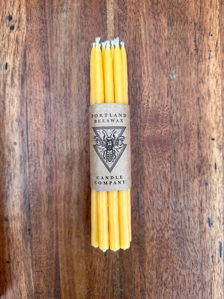 Hand-Dipped Mini Beeswax Tapers — Set of 10