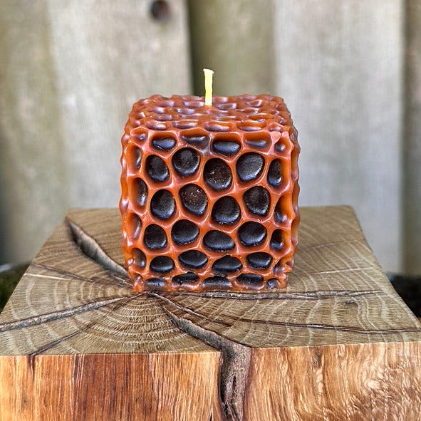 Two-Tone Honeycomb Cube Candle