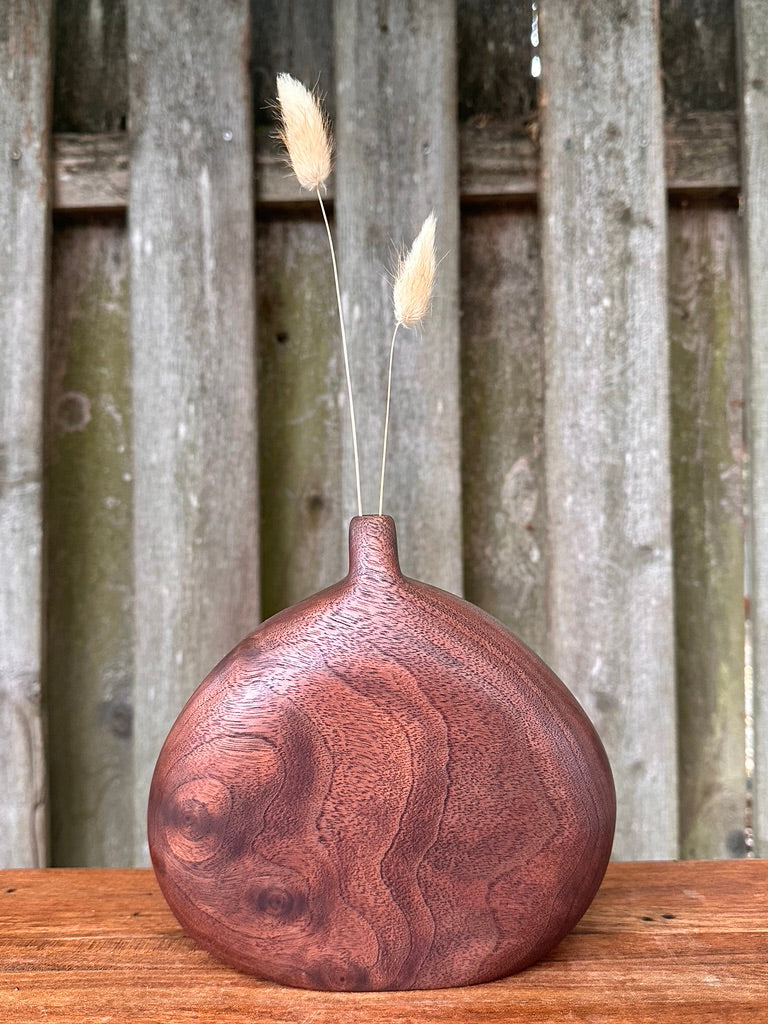 Hand Carved Black Walnut Bud Vase #7