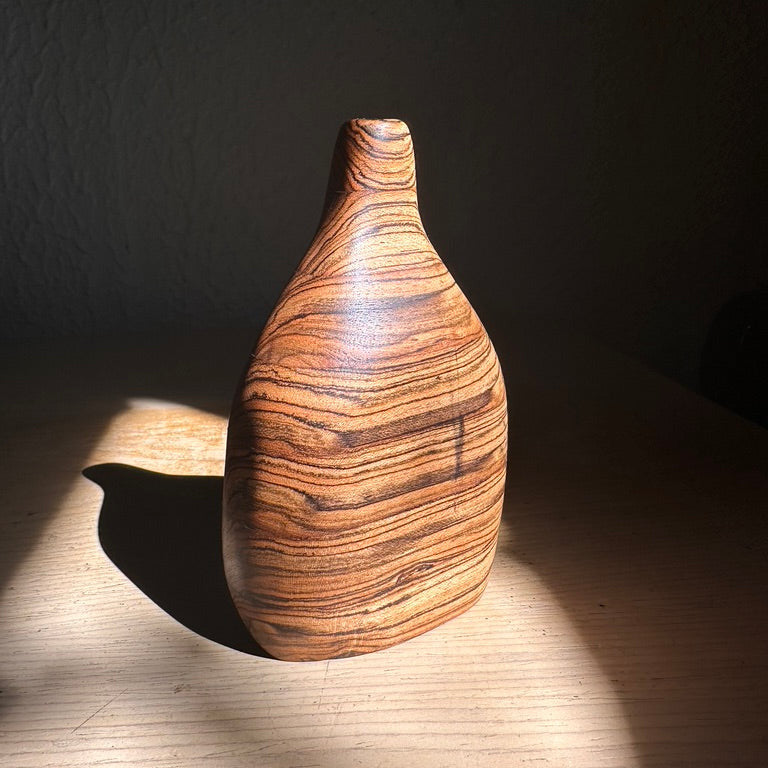 Hand Carved Brazilian Rosewood Bud Vase #1