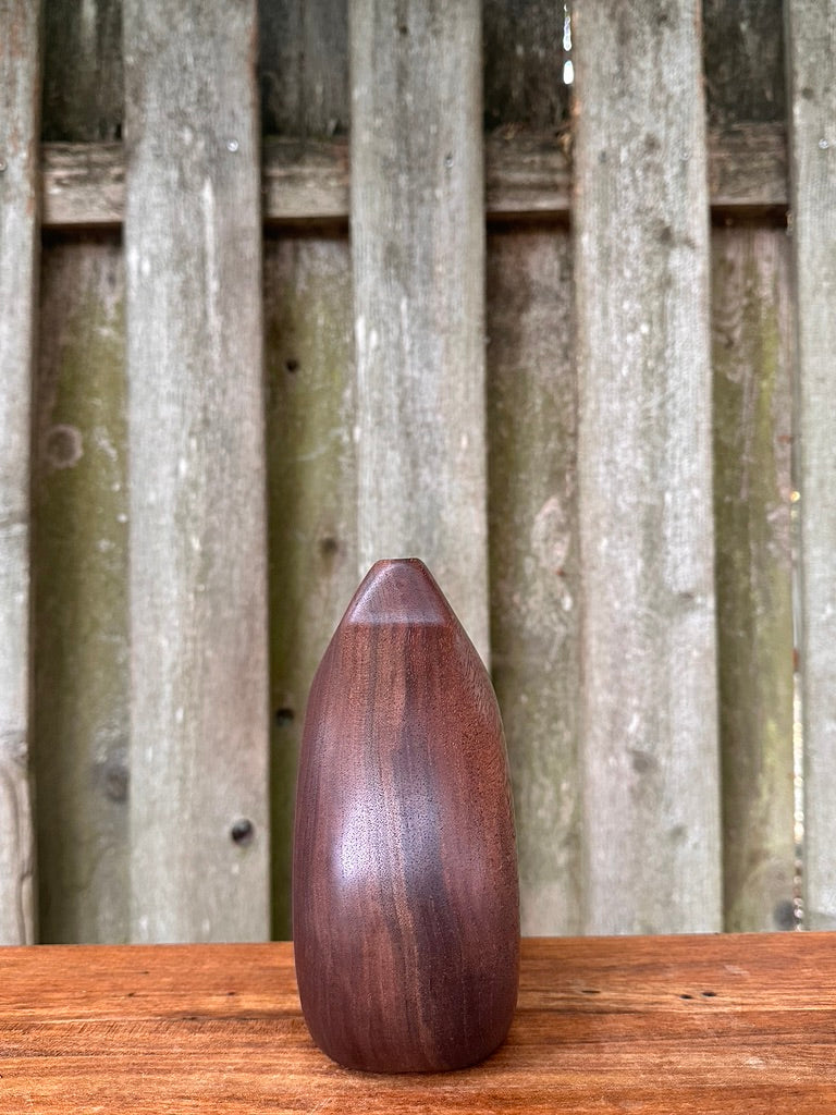 Hand Carved Black Walnut Bud Vase #7