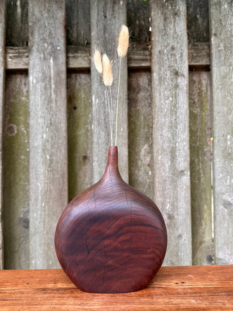 Hand Carved Black Walnut Bud Vase #6