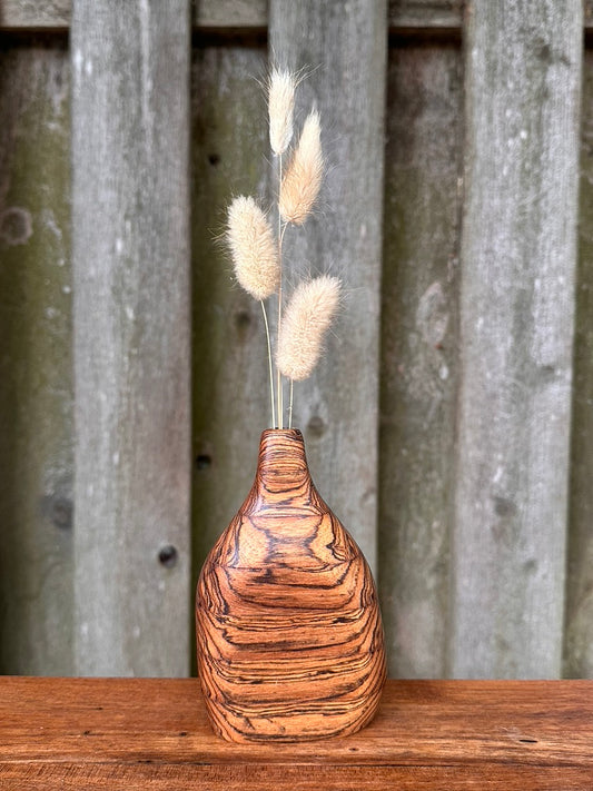 Hand Carved Brazilian Rosewood Bud Vase #1