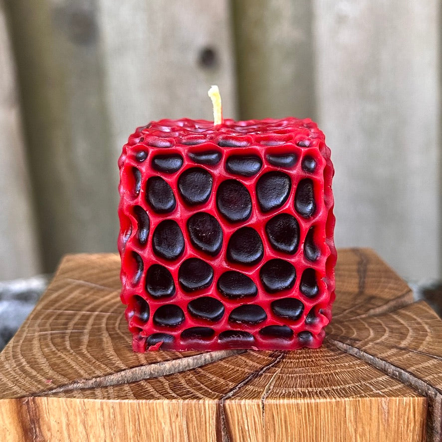 Two-Tone Honeycomb Cube Candle