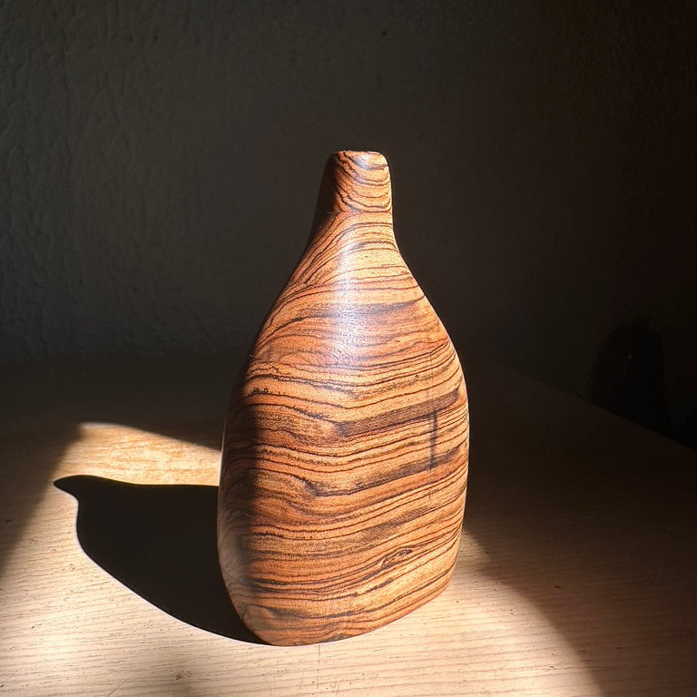 Hand Carved Brazilian Rosewood Bud Vase #1
