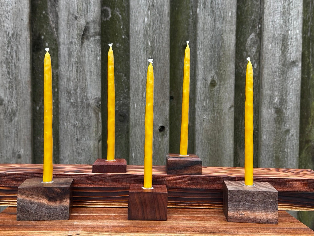 Hand-Dipped Beeswax Altar Tapers — Set of 4