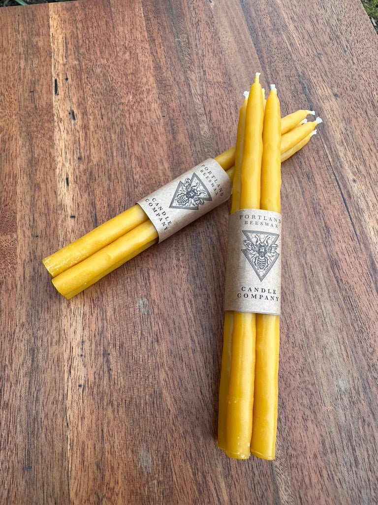 Hand-Dipped Beeswax Altar Tapers — Set of 4