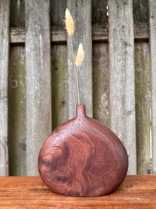 Hand Carved Black Walnut Bud Vase #7