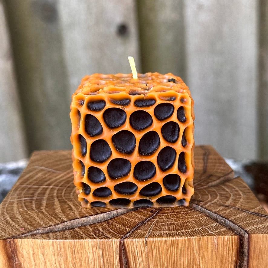 Two-Tone Honeycomb Cube Candle