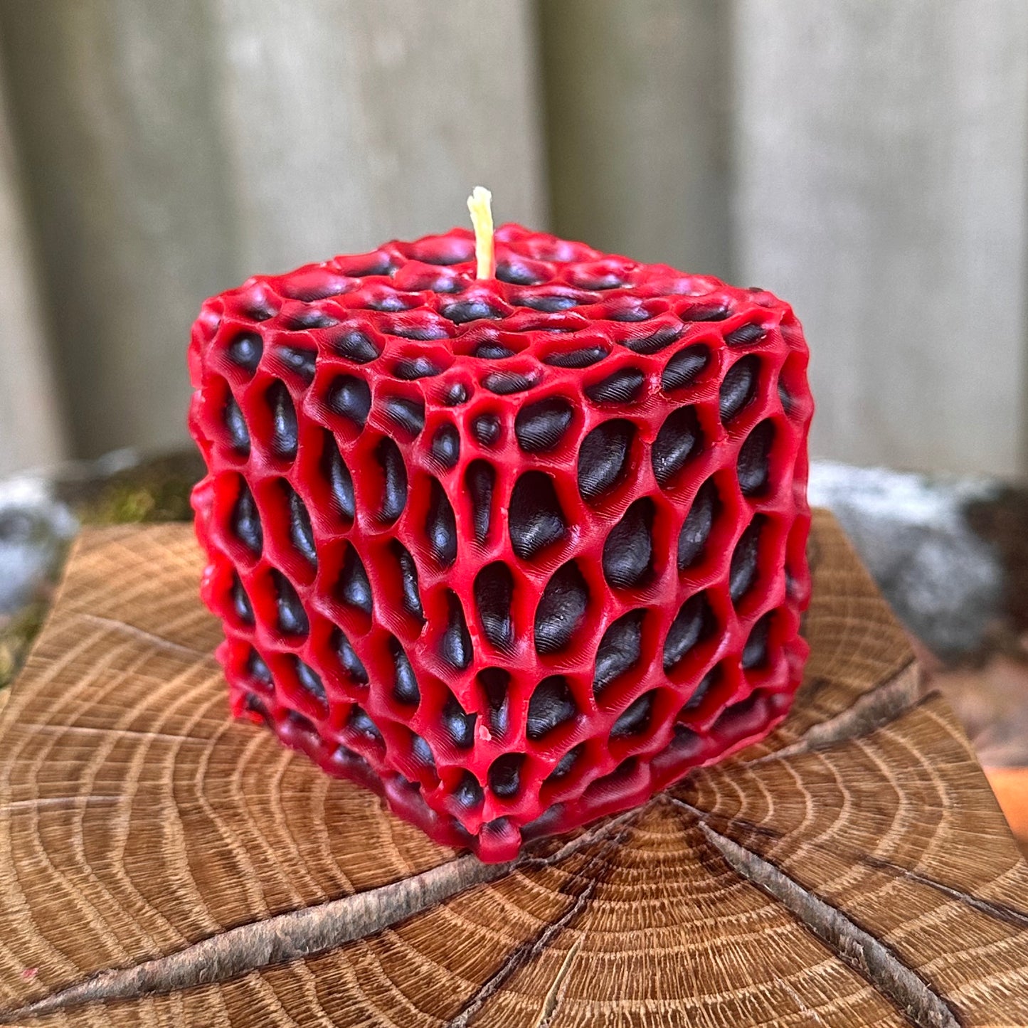 Two-Tone Honeycomb Cube Candle