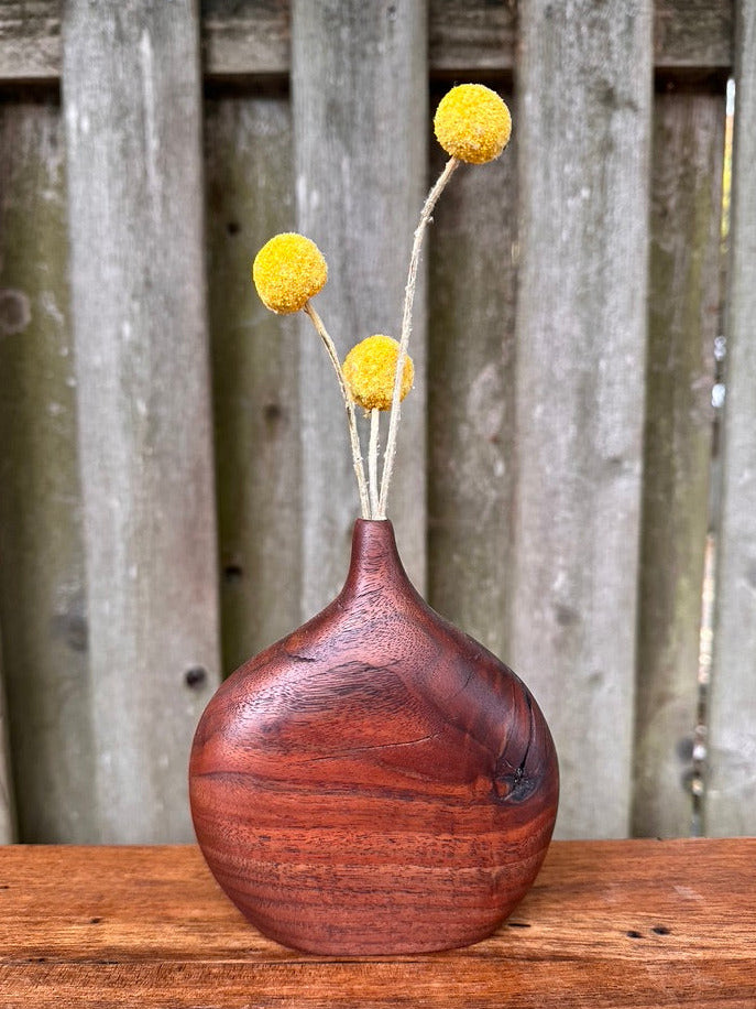 Hand Carved Black Walnut Bud Vase #3