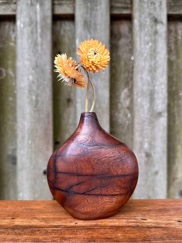 Hand Carved Black Walnut Bud Vase #5