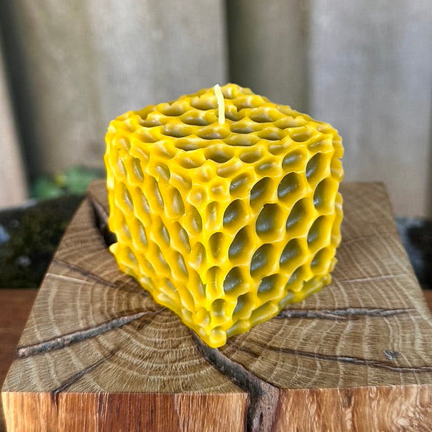 Two-Tone Honeycomb Cube Candle