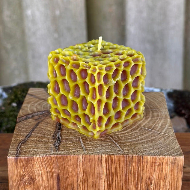 Two-Tone Honeycomb Cube Candle
