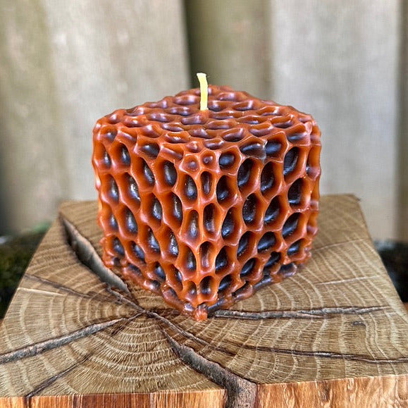 Two-Tone Honeycomb Cube Candle