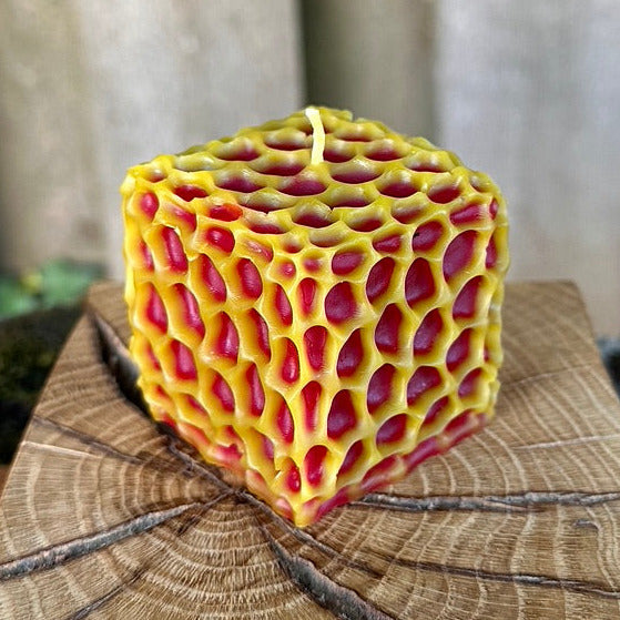 Two-Tone Honeycomb Cube Candle