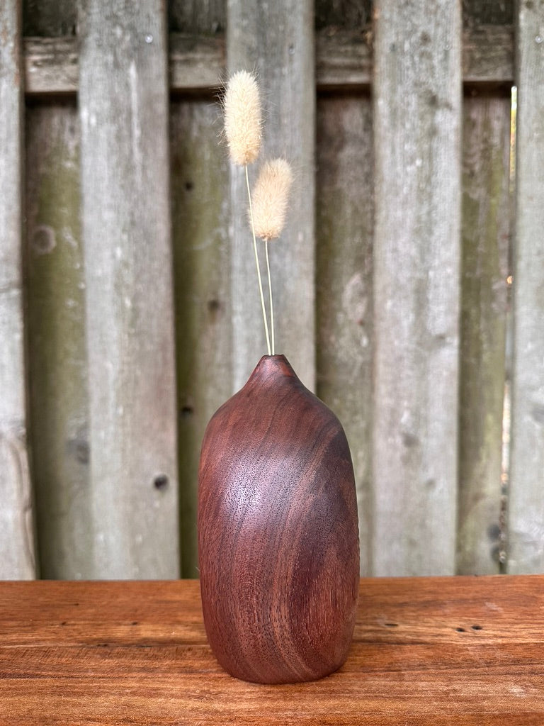 Hand Carved Black Walnut Bud Vase #1