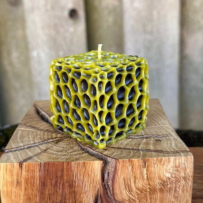 Two-Tone Honeycomb Cube Candle
